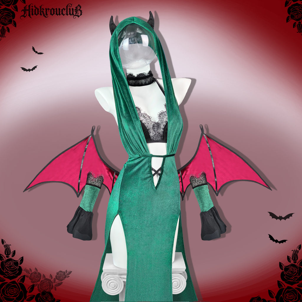 Gothic Green Devil Wing Costume Set HK008