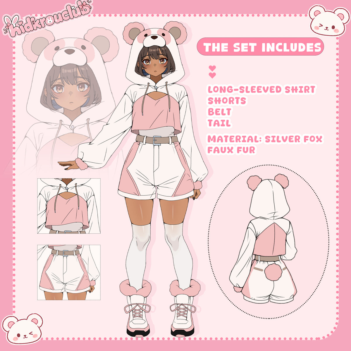 Pre-Sale  Pink Furry Bear Set  HD08