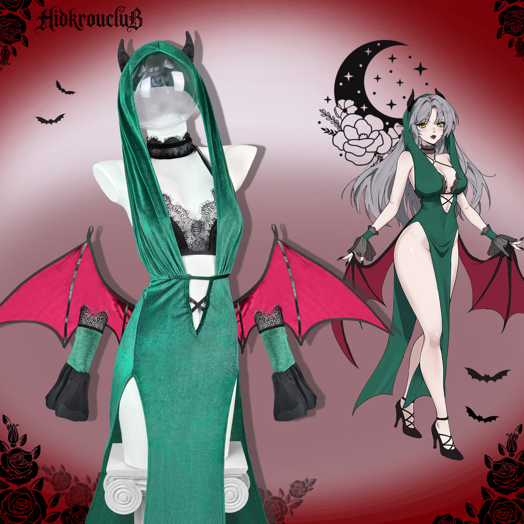 Gothic Green Devil Wing Costume Set HK008