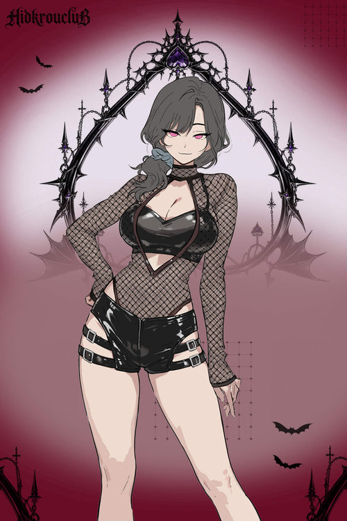 GothicFishnetMotorcycleLingerieSet1
