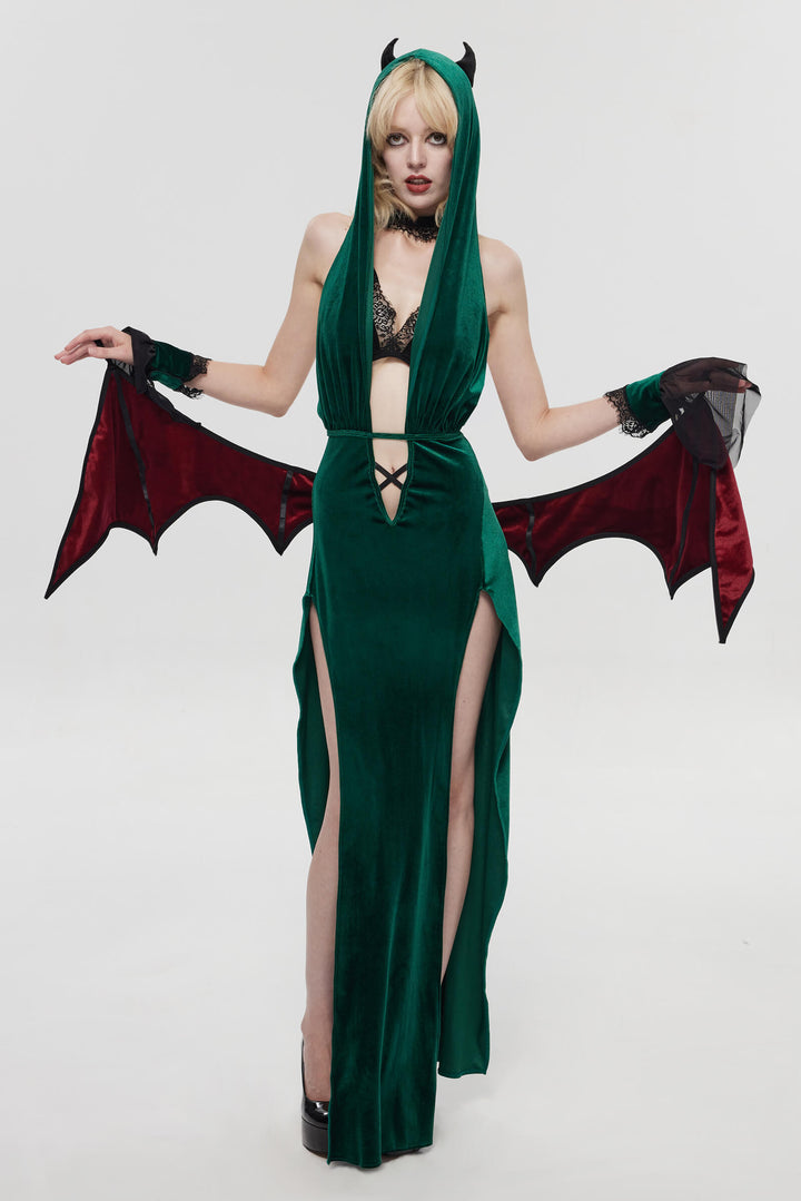 Gothic Green Devil Wing Costume Set HK008