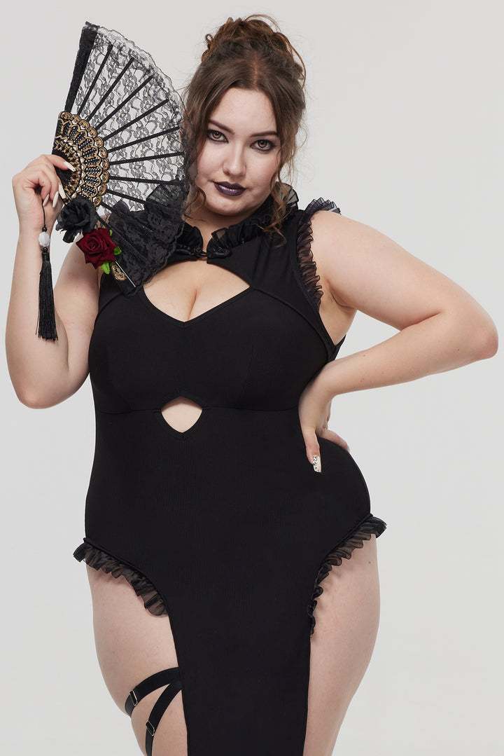 GothicLaceTrimCheongsamDress_1