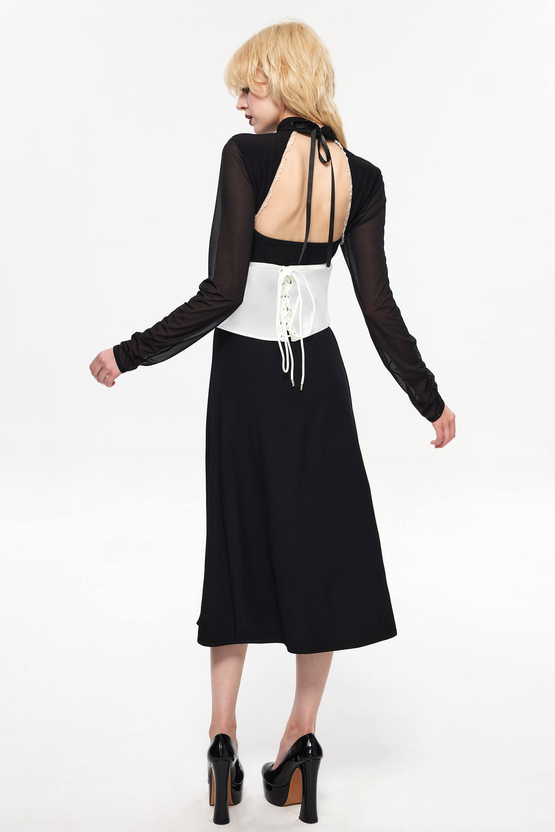 Pre-Sale Dark Gothic Nun Cross Long Dress (3-Piece) HK005