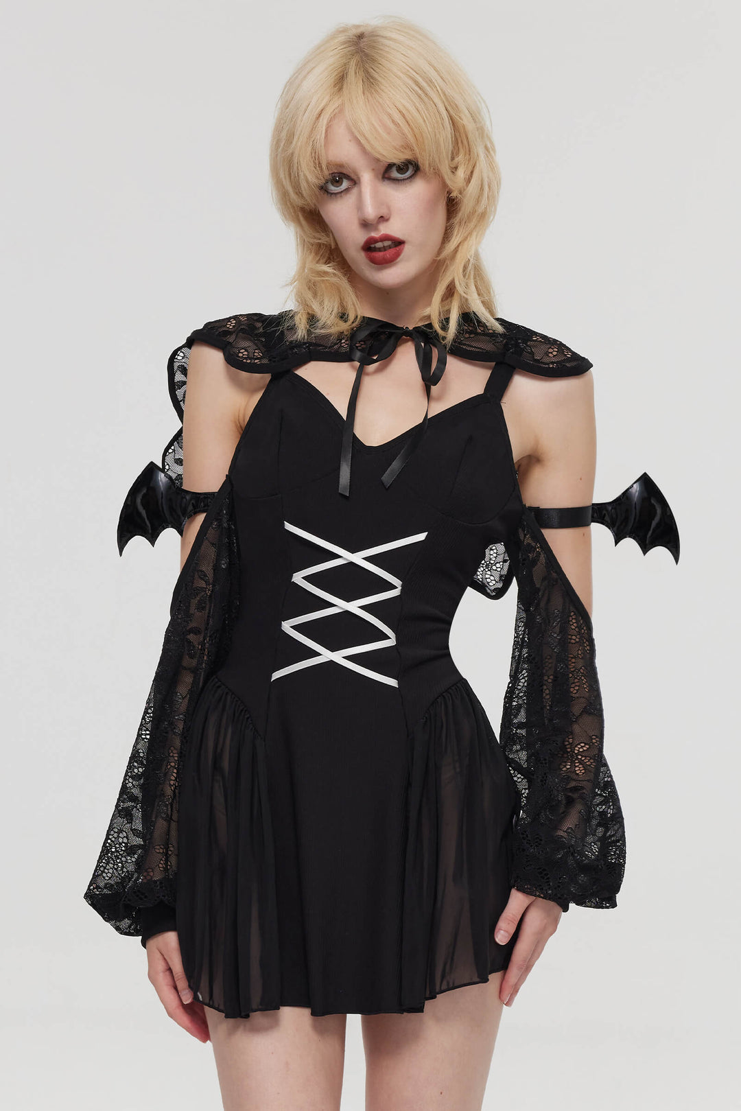 Gothic Devil Mini Dress Costume (3-Piece Set) HK004